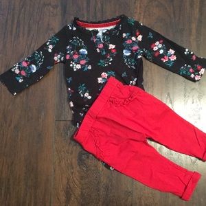 Carter’s baby floral onesie and matching pant